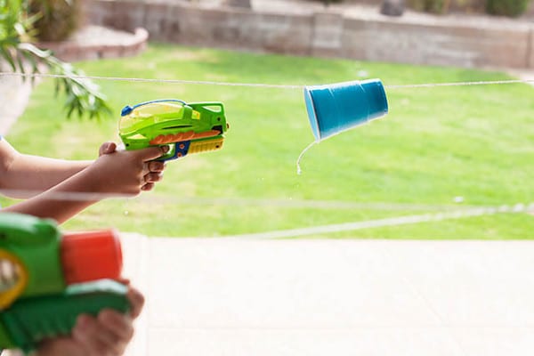 Water Gun Cup Races, Fun Outdoor Games