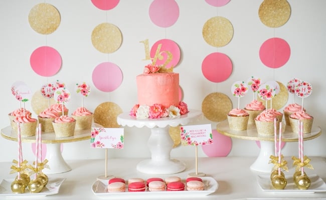 Pink and Gold Half Year Birthday Party