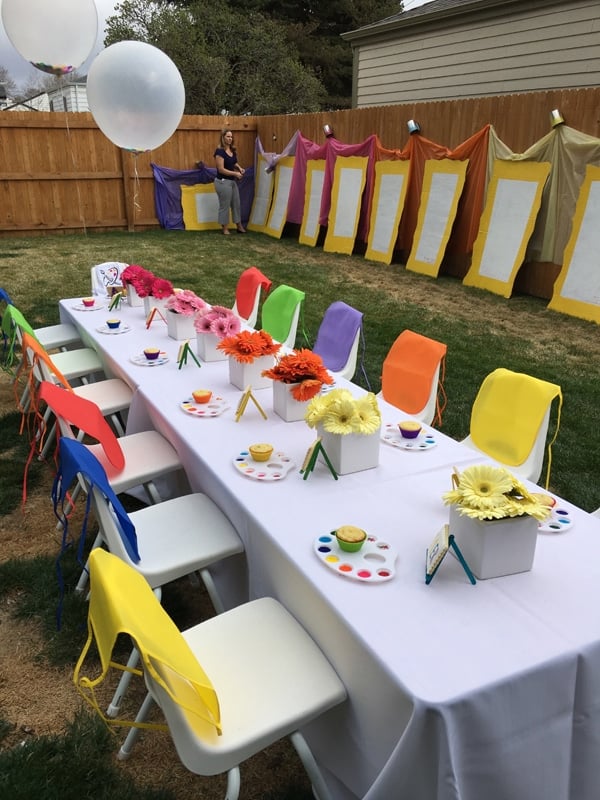 Art Birthday Party Table