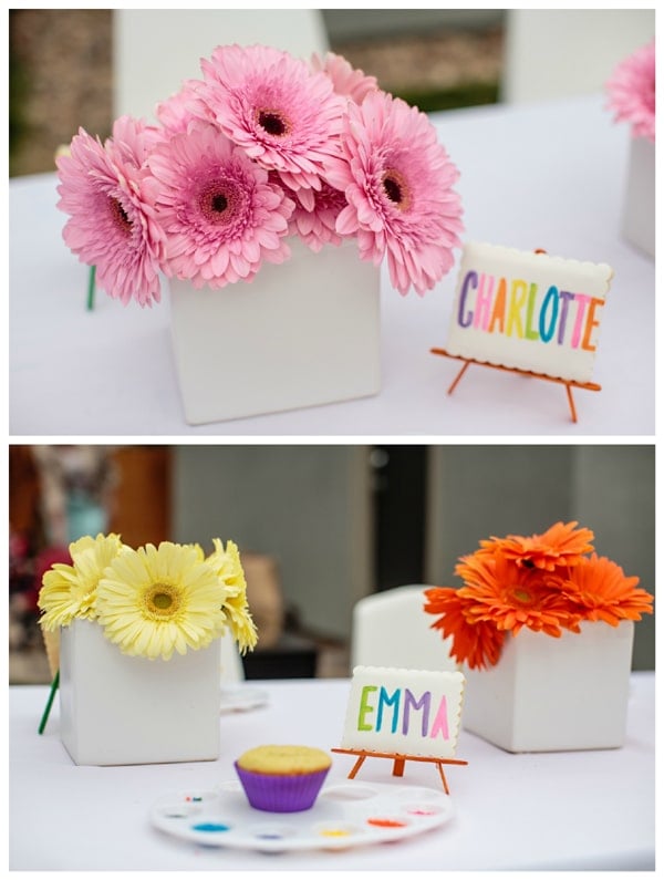 Colorful flower centerpieces