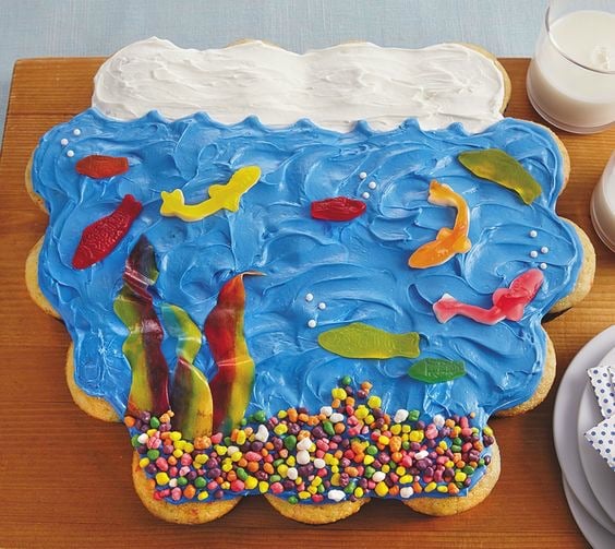 Fish Bowl Cupcake Cake