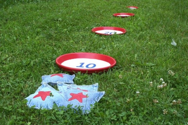 Patriotic bean bag toss game for your 4th of July party