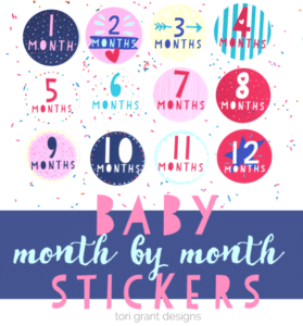 9 Free Printable Monthly Baby Stickers - Pretty My Party