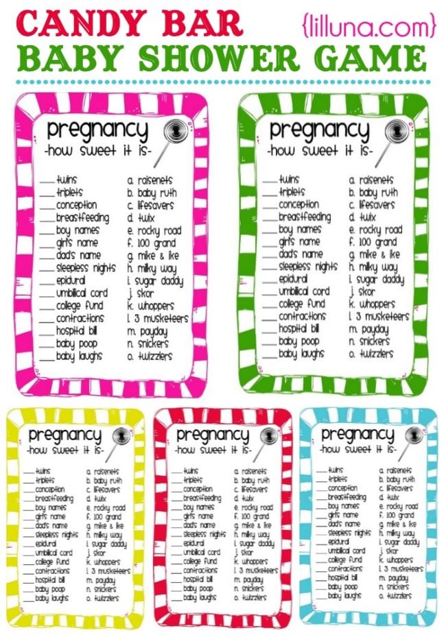 Candy Bar Game - Baby Shower Games Everyone Will Love
