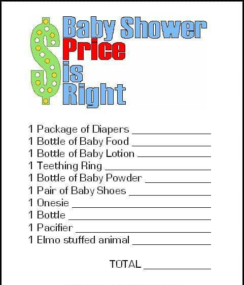 Price is Right Baby Shower Game, Fun Baby Shower Games