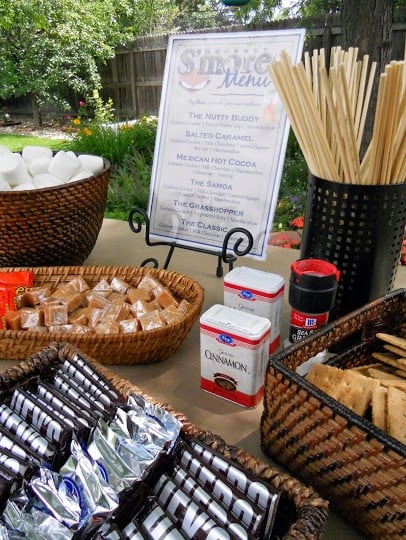 Smores Table, 5 Backyard End of Summer Party Ideas via Pretty My Party