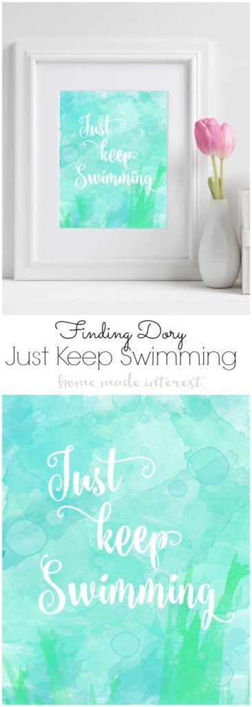 Just Keep Swimming Printable, Finding Dory Birthday Party Ideas | Pretty My Party