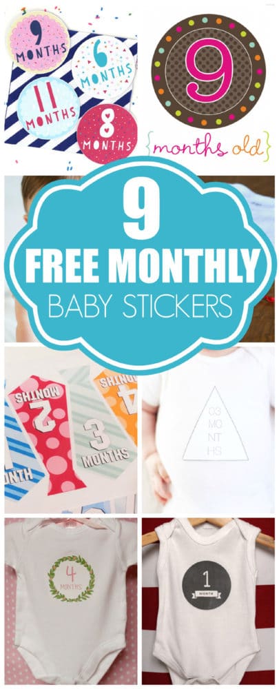 9 Free Printable Monthly Baby Stickers | Pretty My Party