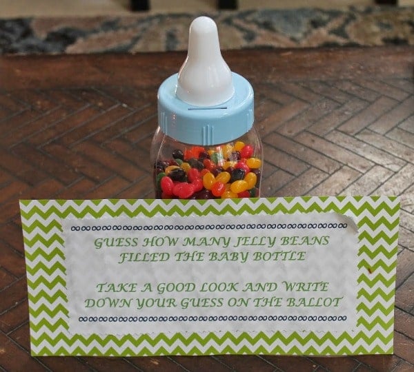 Baby Shower Game Idea - Guess How Many Jelly Beans in Baby Bottle