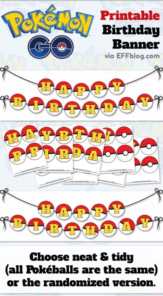 Printable Banner - Creative Pokemon Birthday Party Ideas - Pretty My Party