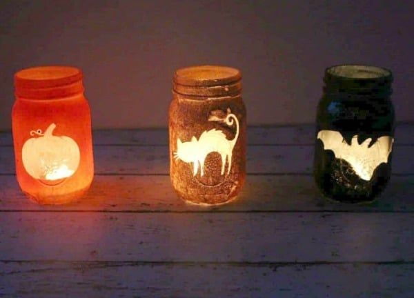 DIY Halloween Mason Jar Luminaries, DIY Halloween Decorations