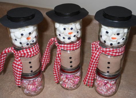 Hot Cocoa Snowman Jars