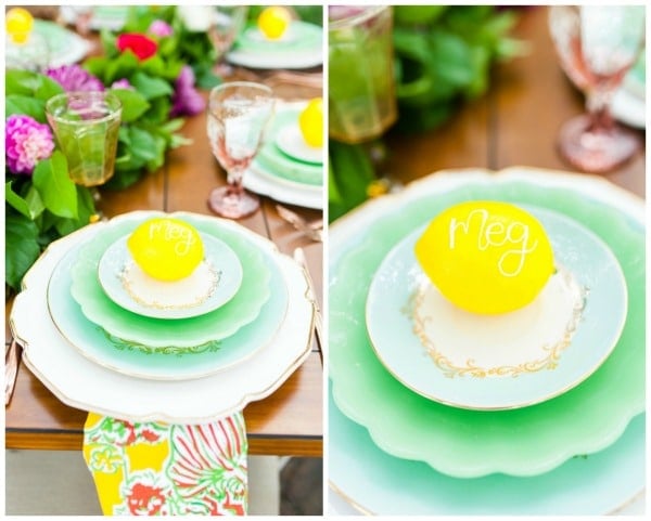 Lilly Pulitzer Bridesmaid Brunch Place Settings
