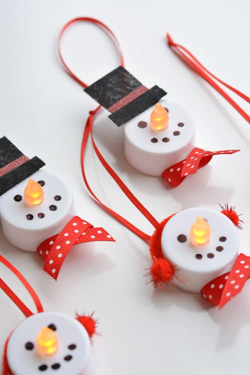 Tealight Snowman Ornaments