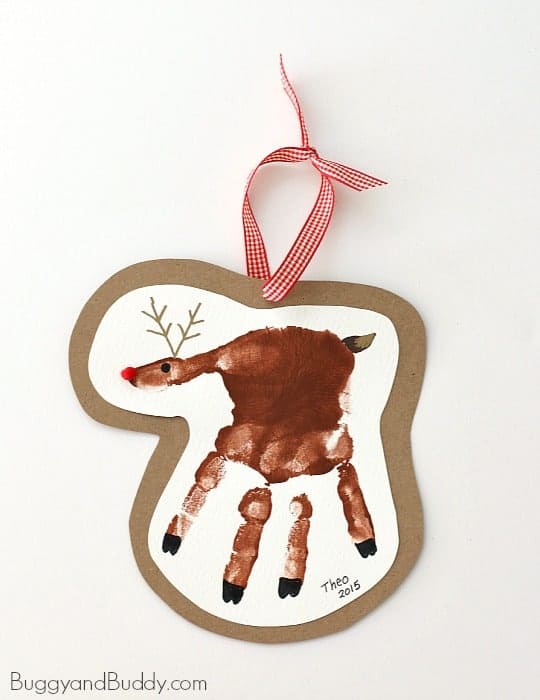 DIY Reindeer Handprint Ornament
