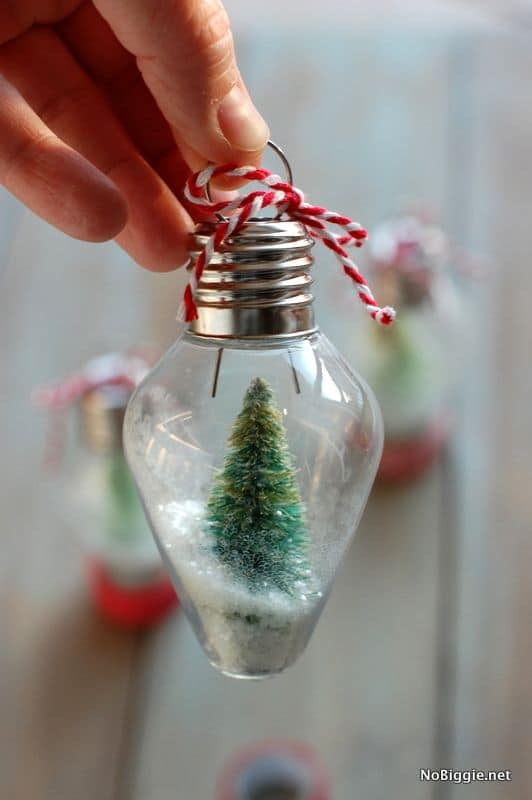 DIY Mini Snow Globe Christmas Ornaments