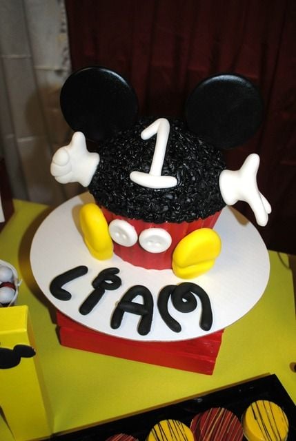 First Birthday Mickey Smash Cake