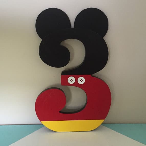 Mickey Mouse Birthday Number Party Decoration