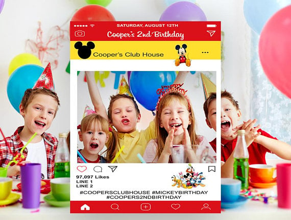Mickey Mouse Party Instagram Photo Frame