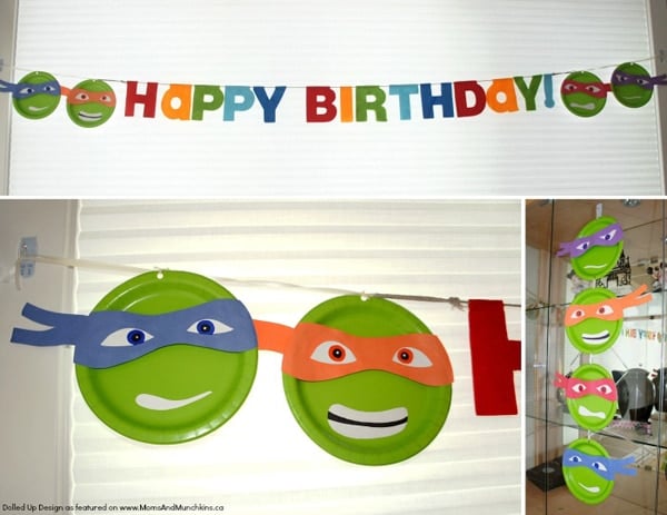 Ninja Turtle Happy Birthday Banner