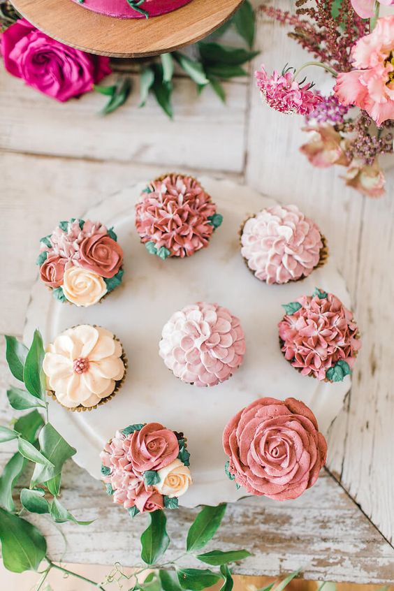 Fairy party flower cupcakes