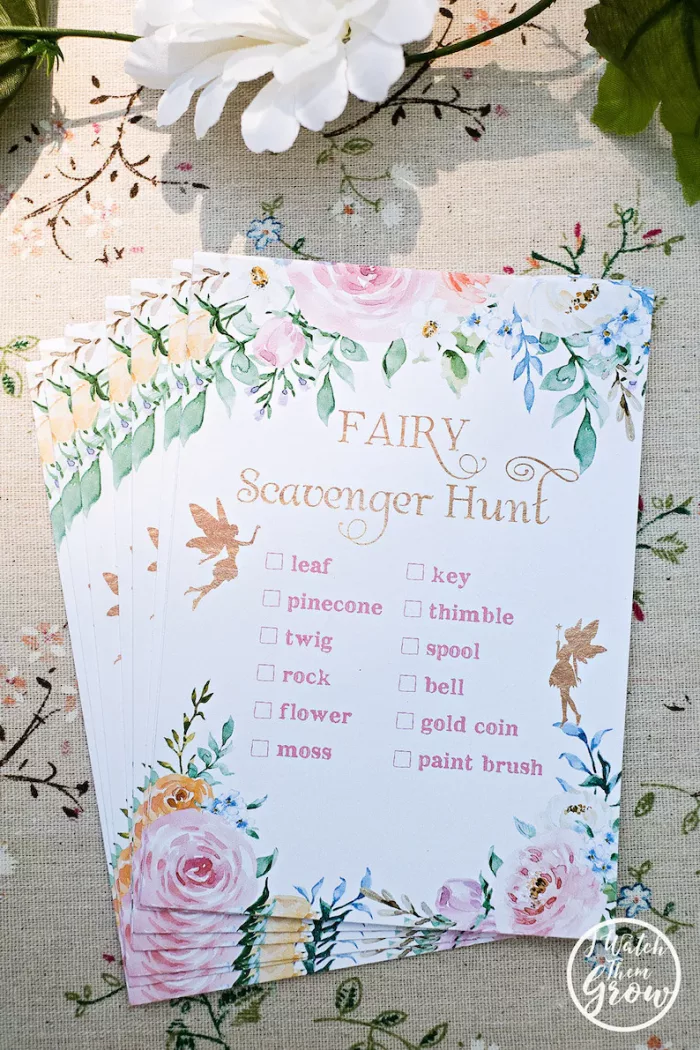 Fairy Party Scavenger Hunt Game