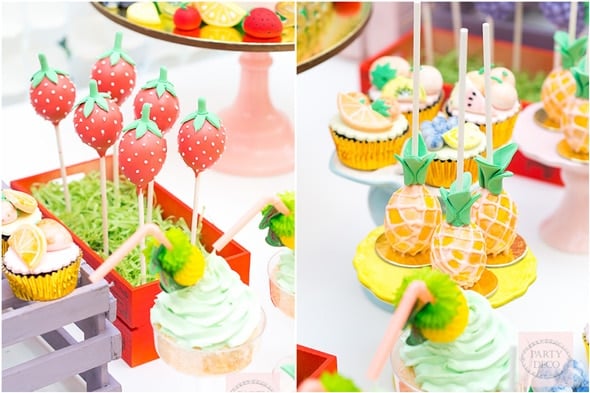 Tutti Frutti Strawberry and Pineapple Cake Pops on Pretty My Party