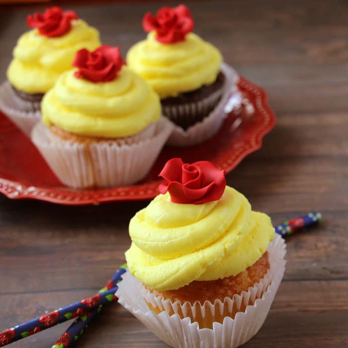 Beauty and the Beast Party Cupcakes