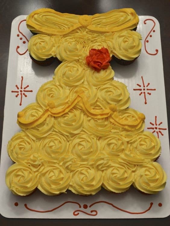Beauty and the Beast Belle Cupcake Cake