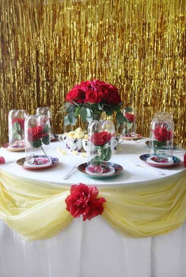Beauty and the Beast Party Table Idea