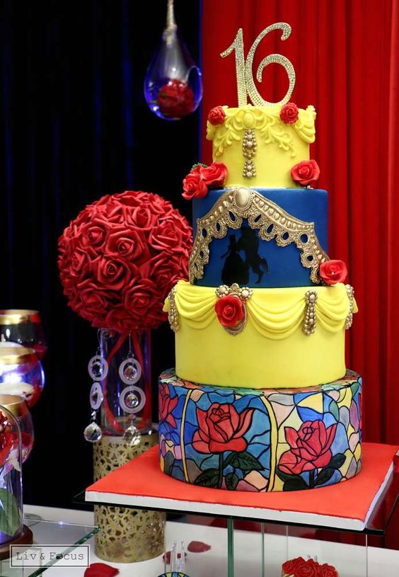 Beauty and the Beast Belle Birthday Cake