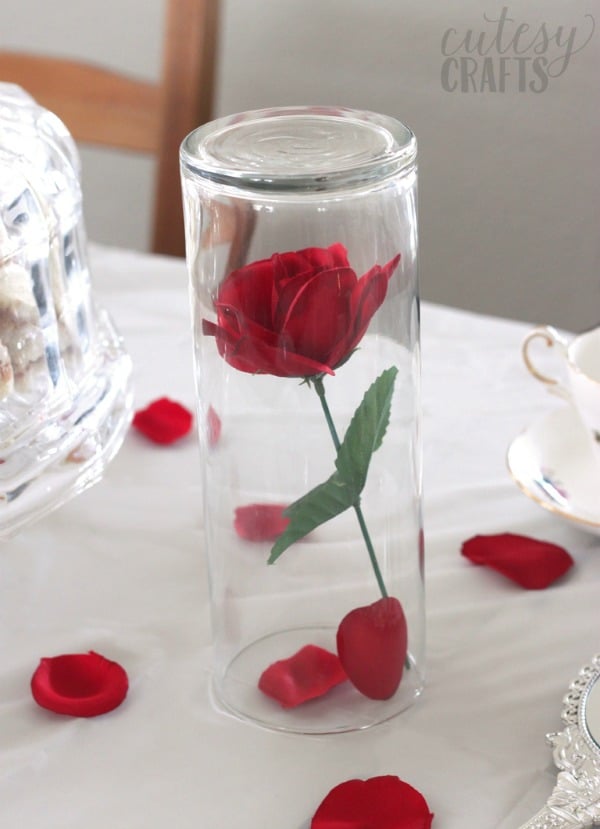 Easy Dollar Store Rose Decoration Idea for Beauty and the Beast Party