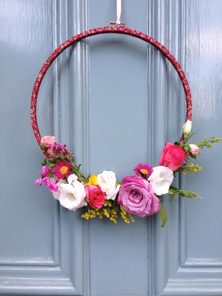 Floral Hula Hoop Wreath