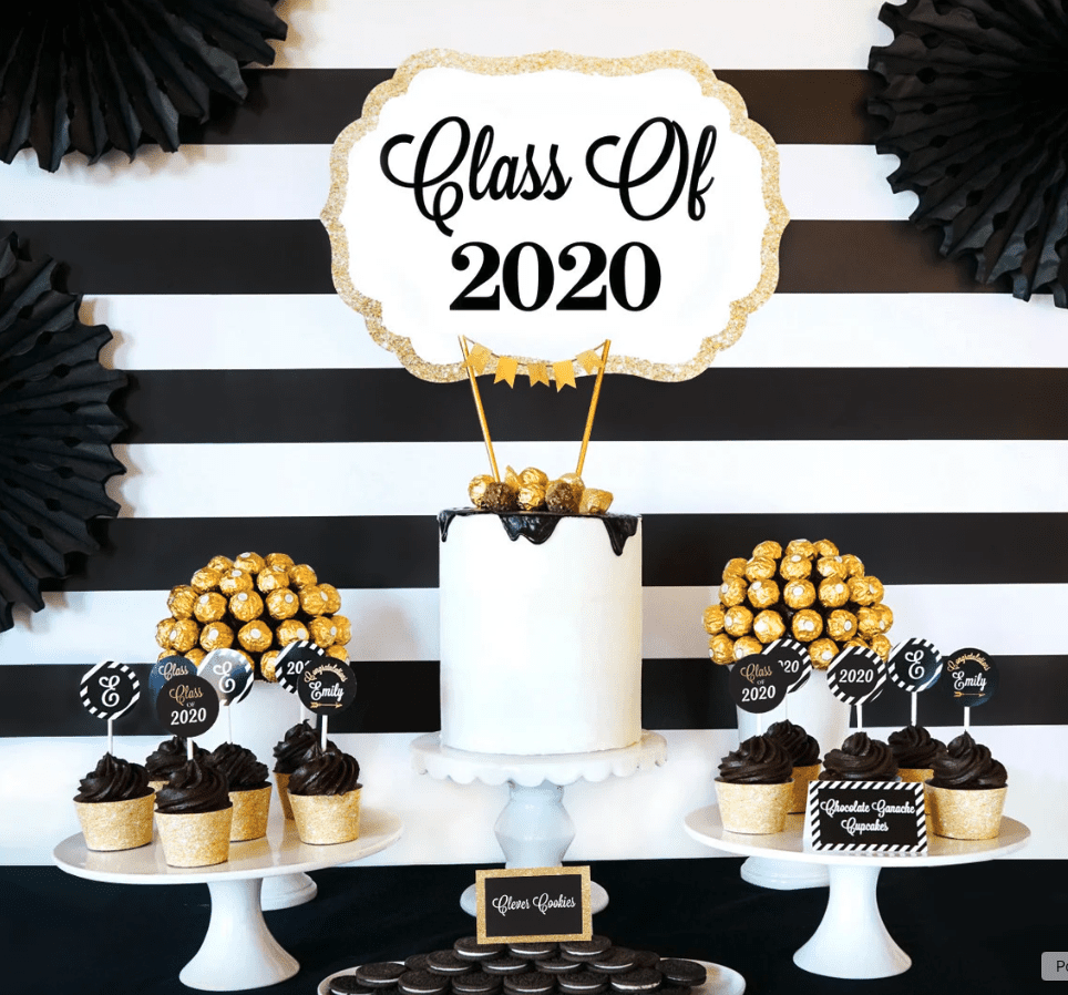 Black and gold graduation party
