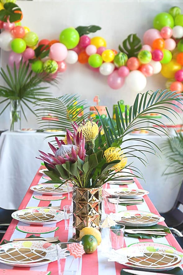 Tropical Tutti Frutti Birthday Table Ideas