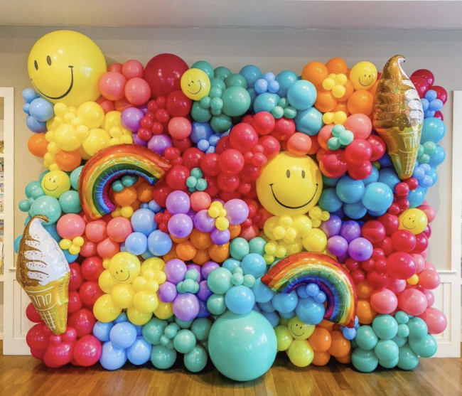 Colorful Balloon Wall For A Party or Photo booth Idea