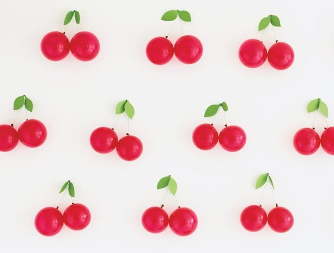 Easy DIY Cherry Balloon Wall Backdrop