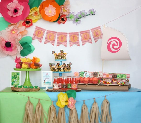 Moana Centerpieces  Moana birthday party theme, Moana theme birthday, Moana  themed party