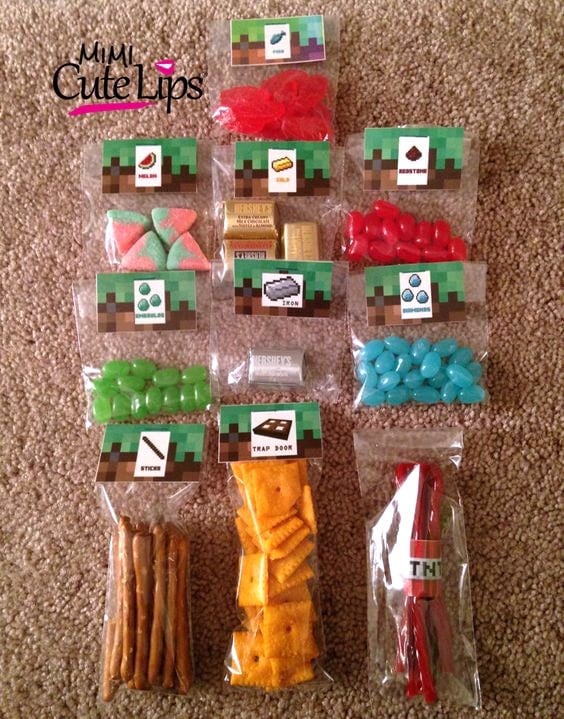 Minecraft Party Favor Bags