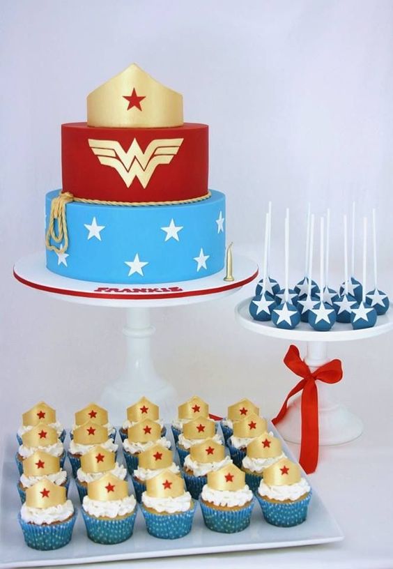 Wonder Woman Birthday Desserts - Wonder Woman Party Ideas