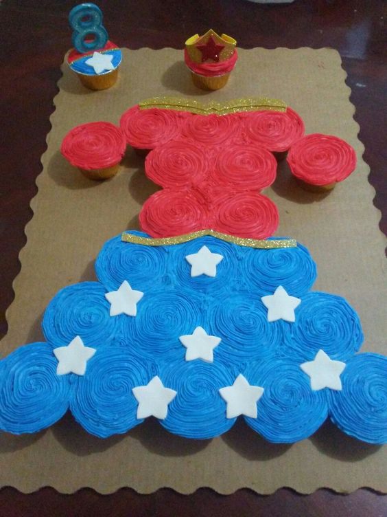 Wonder Woman Birthday Cupcake Cake