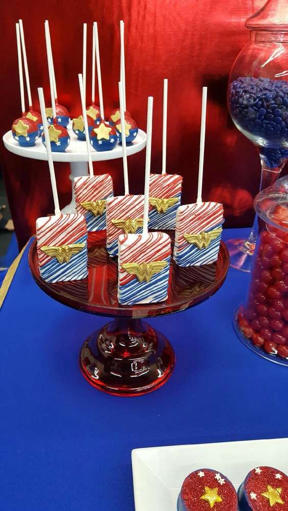 Wonder Woman Birthday Desserts - Wonder Woman Party Ideas