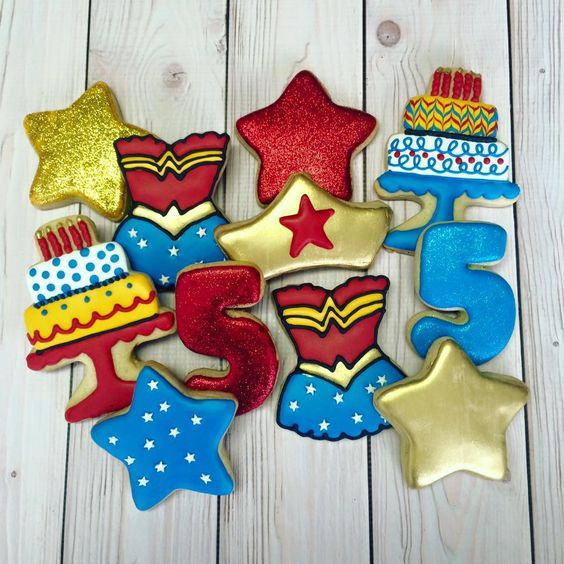 Wonder Woman Birthday Cookies