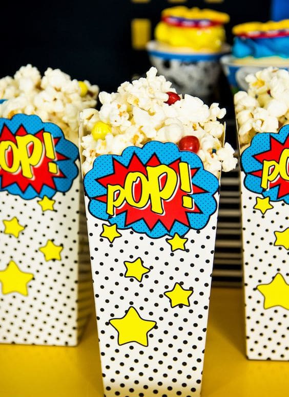 Wonder Woman Birthday Popcorn Boxes