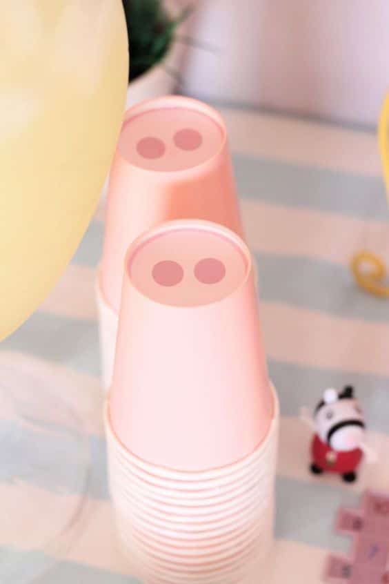DIY Peppa Pig Party Cups - Peppa Pig Birthday