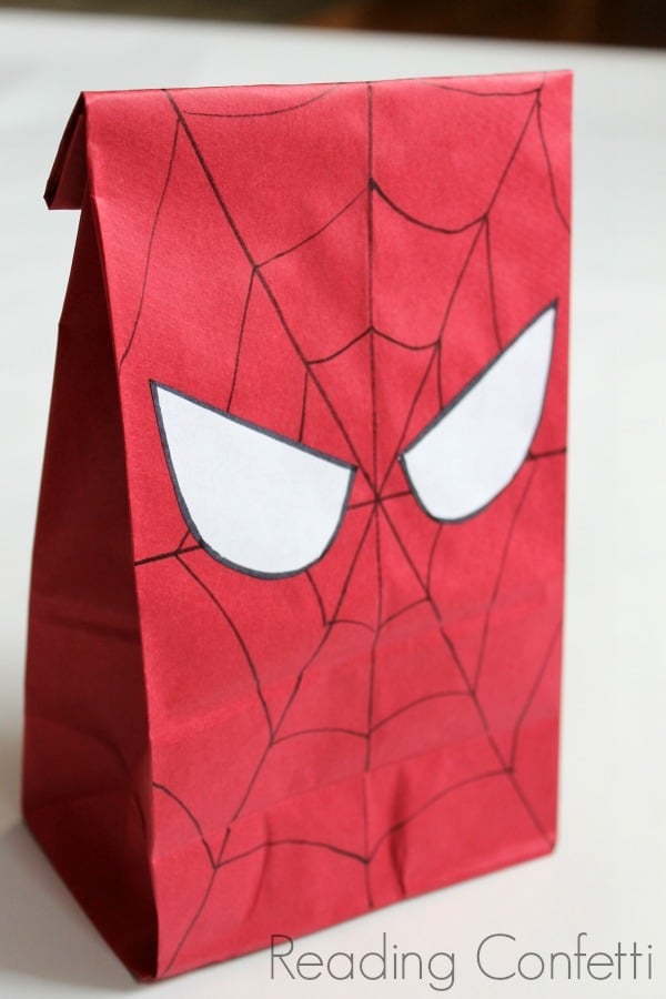 DIY Spiderman Birthday Party Favor Bags