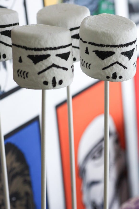 Storm Trooper Marshmallow Pops - Star Wars Birthday