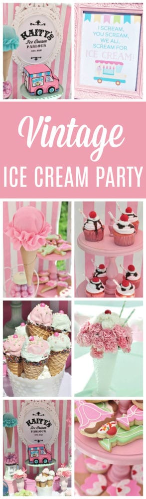 Vintage Ice Cream Birthday Party featured on Pretty My Party