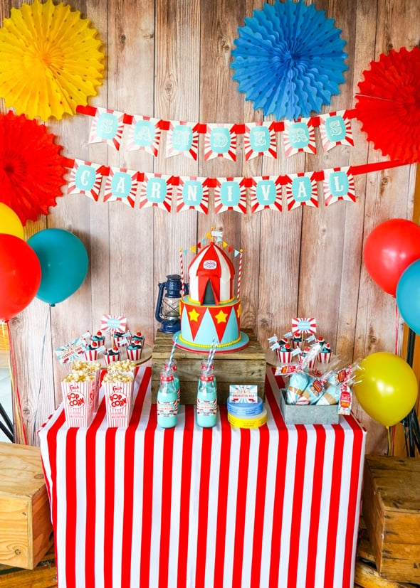 Carnival Party Cake Table | Carnival Theme Party