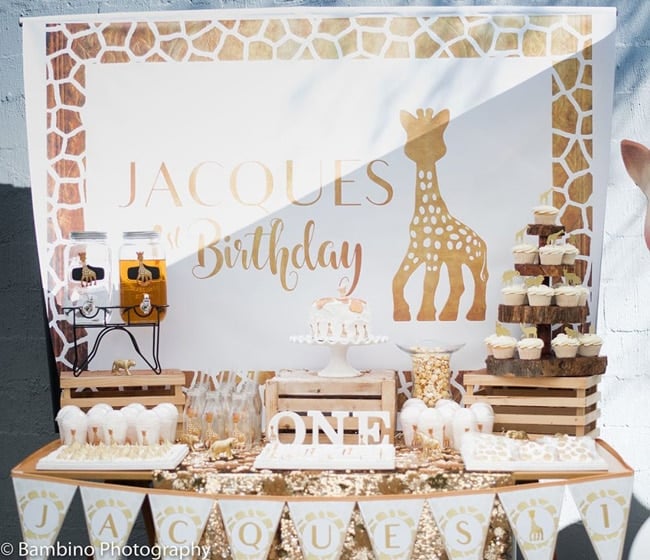 Sophie the Giraffe Inspired First Birthday Party